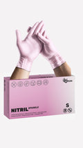GUANTES NITRILO ESPEON ROSA PERLADO TALLA S 100 UDS