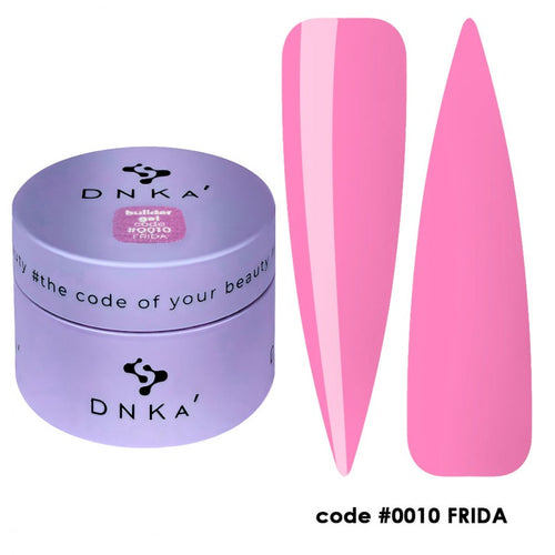 DNKa' BUILDER GEL NEW FORMULA #0010 FRIDA, gel de uñas profesional en color rosa.