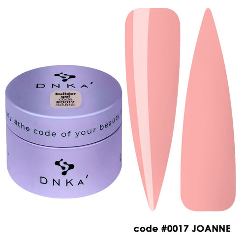 DNKa' BUILDER GEL NEW FORMULA #0017 JOANNE y muestra de uñas en color rosa