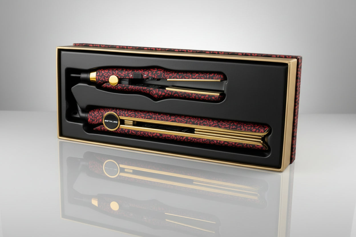 KIT PLANCHA C1 + TENACILLAS C-TRIP RED LEOPARD