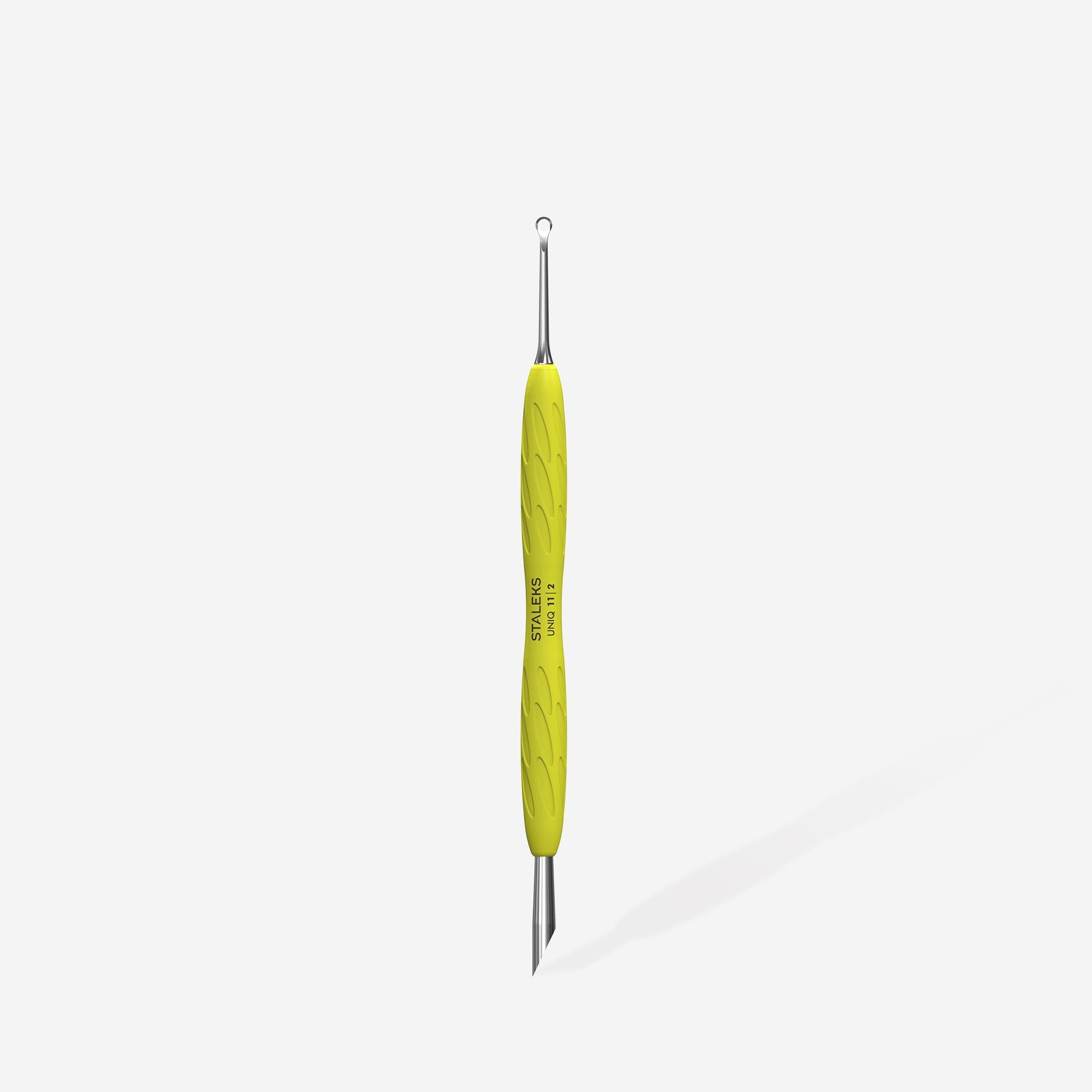 STALEKS PRO EMPUJADOR DE MANICURA UNIQ 11 "GUMMY" MANGO DE SILICONA 11/2 PALITO DE NARANJO Y ANILLO