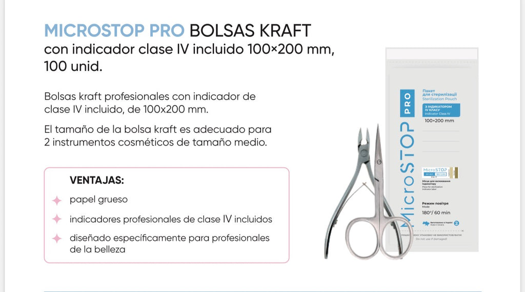 BOLSA HORNO/AUTOCLAVE PAPEL 100/200 MICROSTOP 100 UNI.