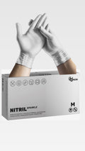 GUANTES NITRILO ESPEON PLATA PERLADO TALLA M 100 UDS