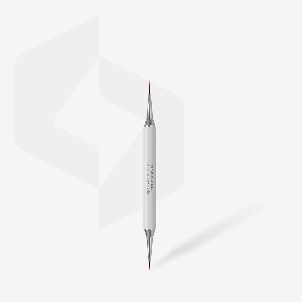 STALEKS PRO PINCEL EXCLUSIVE 01/11 DOBLE PUNTA BLANCO LINER 7MM / GEL 12MM