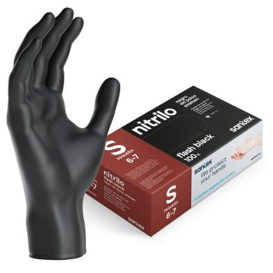 GUANTES NITRILO SANTEX NEGRO SIN POLVO TALLA S 100 UDS