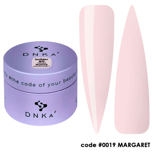 DNKa' BUILDER GEL NEW FORMULA #0019 MARGARET 30ML y uñas de gel de manicura profesional.