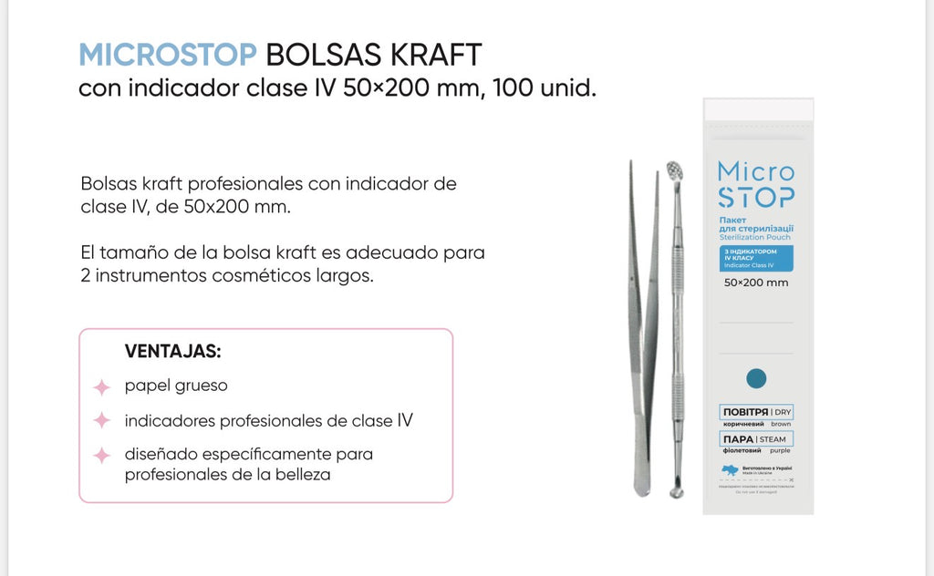 BOLSA HORNO/AUTOCLAVE PAPEL 50/200 MICROSTOP 100 UNI.