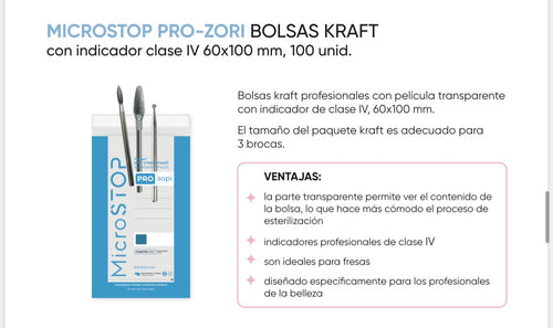 BOLSA TRANSPARENTE HORNO 60/100 MICROSTOP 100 UNI