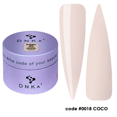 DNKa' BUILDER GEL NEW FORMULA #0018 COCO, gel de modelado para manicura profesional uñas.
