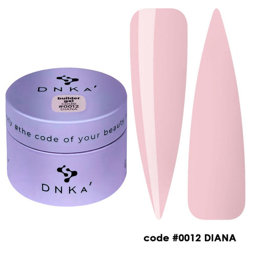DNKa' BUILDER GEL NEW FORMULA #0012 DIANA y diseño de uñas en rosa para manicura profesional uñas