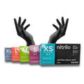 GUANTES NITRILO SANTEX NEGRO SIN POLVO TALLA XS 100 UDS