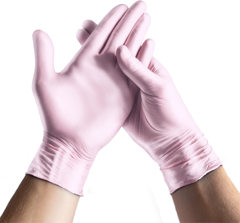 GUANTES NITRILO ESPEON ROSA PERLADO TALLA M 100 UDS