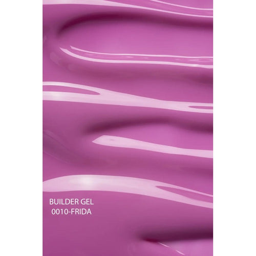 DNKa' BUILDER GEL NEW FORMULA #0010 FRIDA en color rosa con textura brillante para manicura profesional uñas.