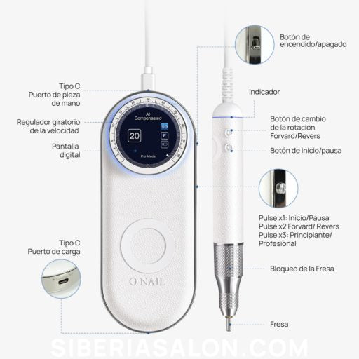 O'NAIL TORNO MICROMOTOR IA PROFESIONAL 1 PIEZA DE MANO 96W 50000 RPM