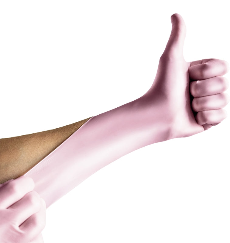 GUANTES NITRILO ESPEON ROSA PERLADO TALLA M 100 UDS