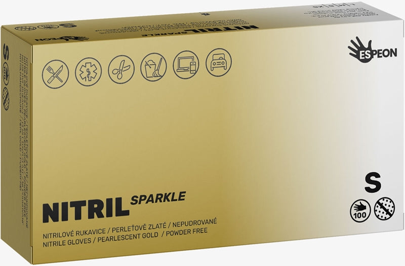 GUANTES NITRILO ESPEON ORO PERLADO TALLA S 100 UDS