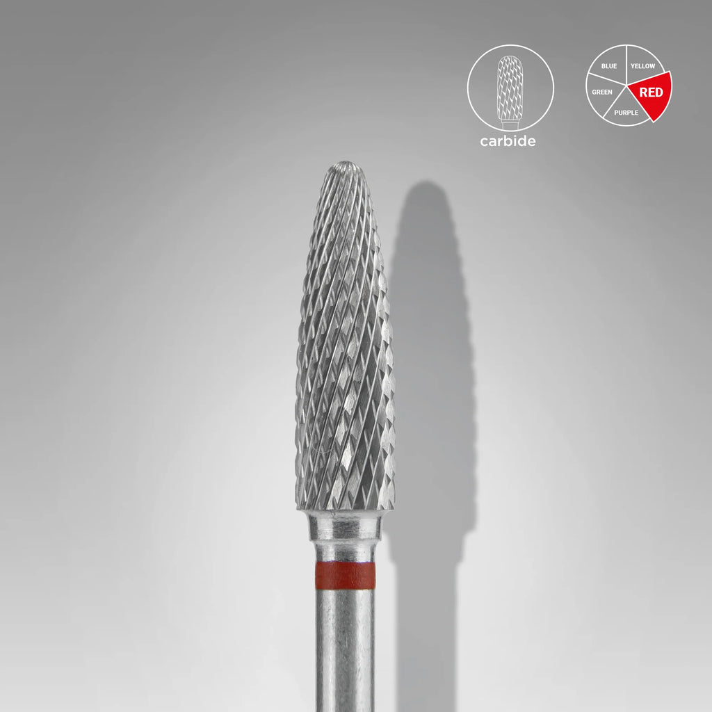 STALEKS PRO BROCA DE CARBURO EXPERT ROJO DIÁMETRO 4MM / PARTE ÚTIL 14MM