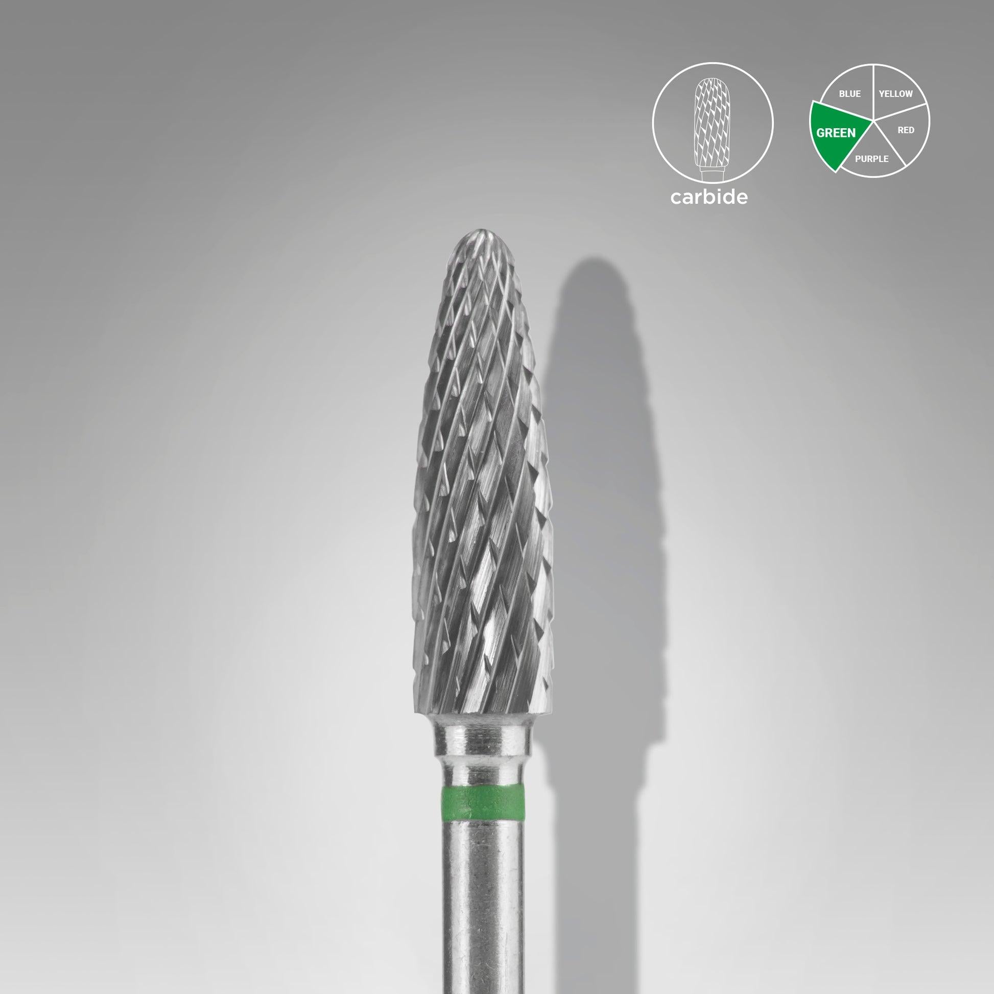 STALEKS PRO BROCA DE CARBURO EXPERT CONO VERDE DIÁMETRO 4MM / PARTE ÚTIL 14MM