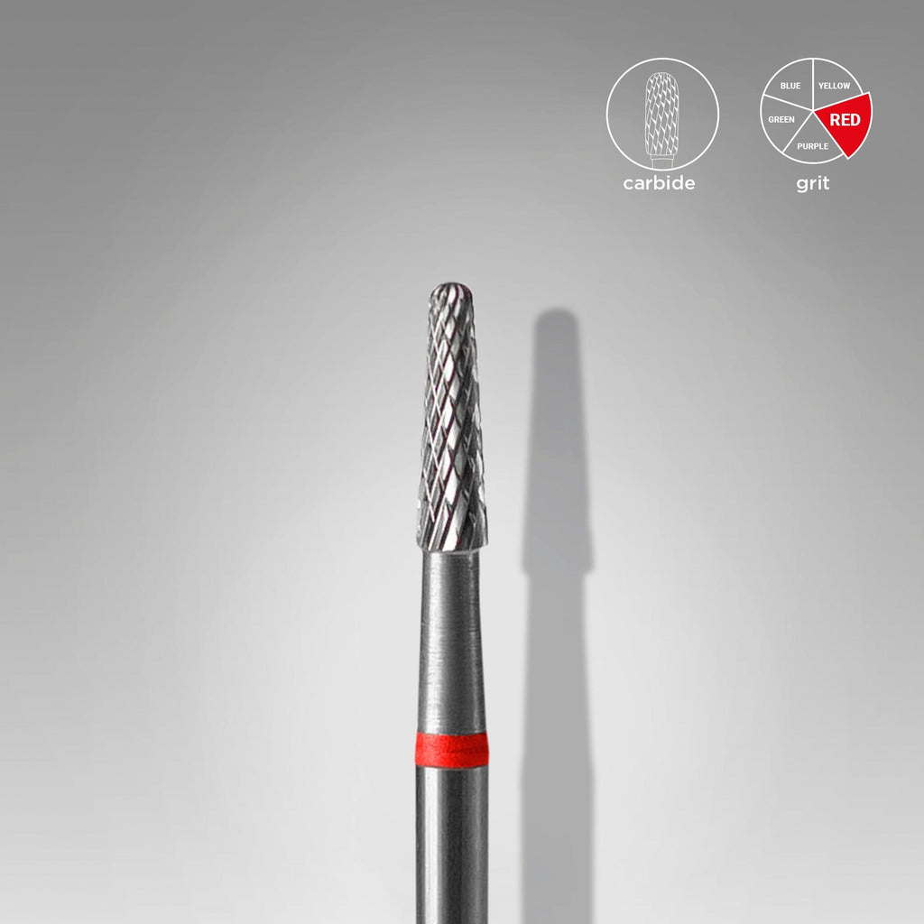 STALEKS PRO BROCA DE CARBURO EXPERT CONO ROJO DIÁMETRO 2,3MM / PARTE ÚTIL 8MM