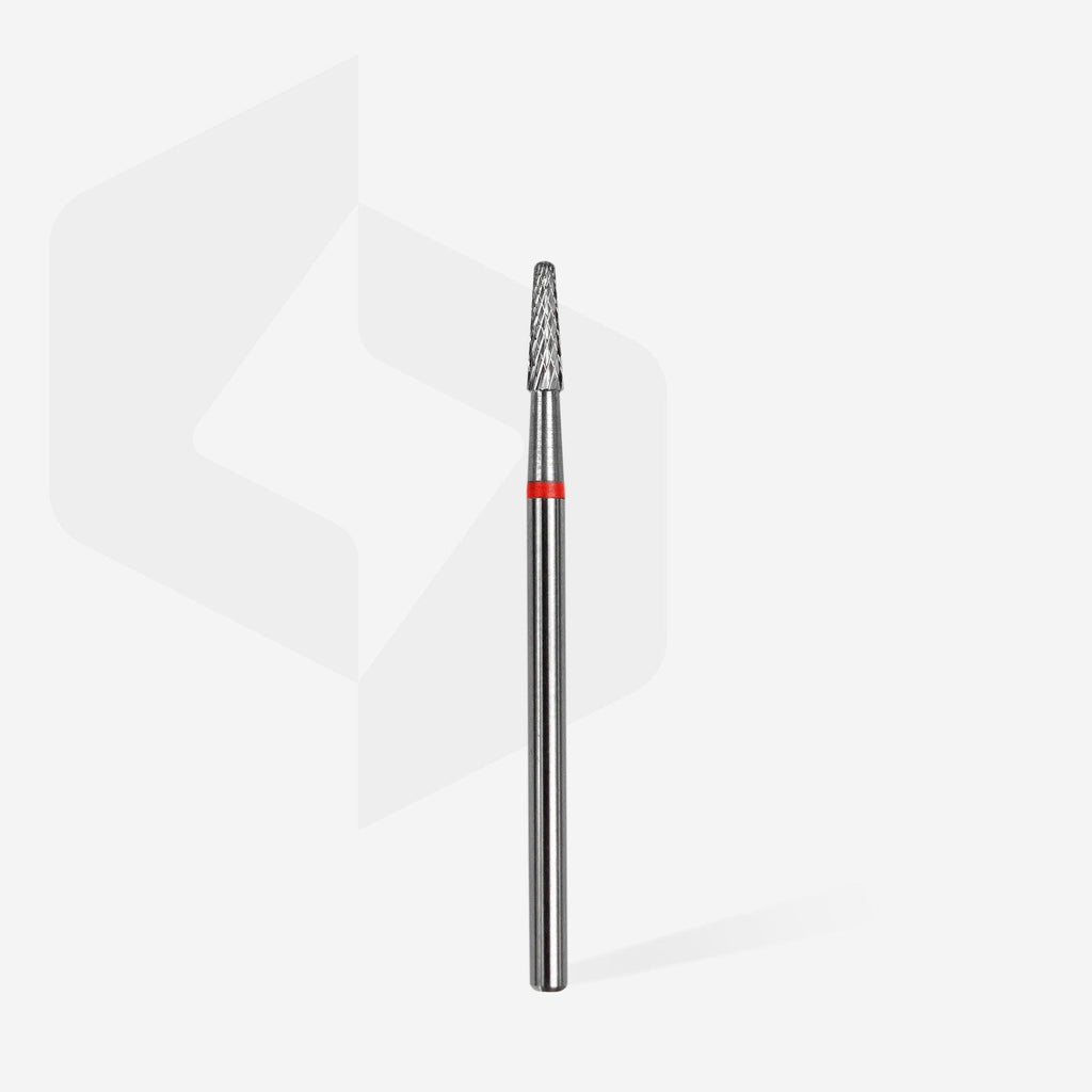 STALEKS PRO BROCA DE CARBURO EXPERT CONO ROJO DIÁMETRO 2,3MM / PARTE ÚTIL 8MM