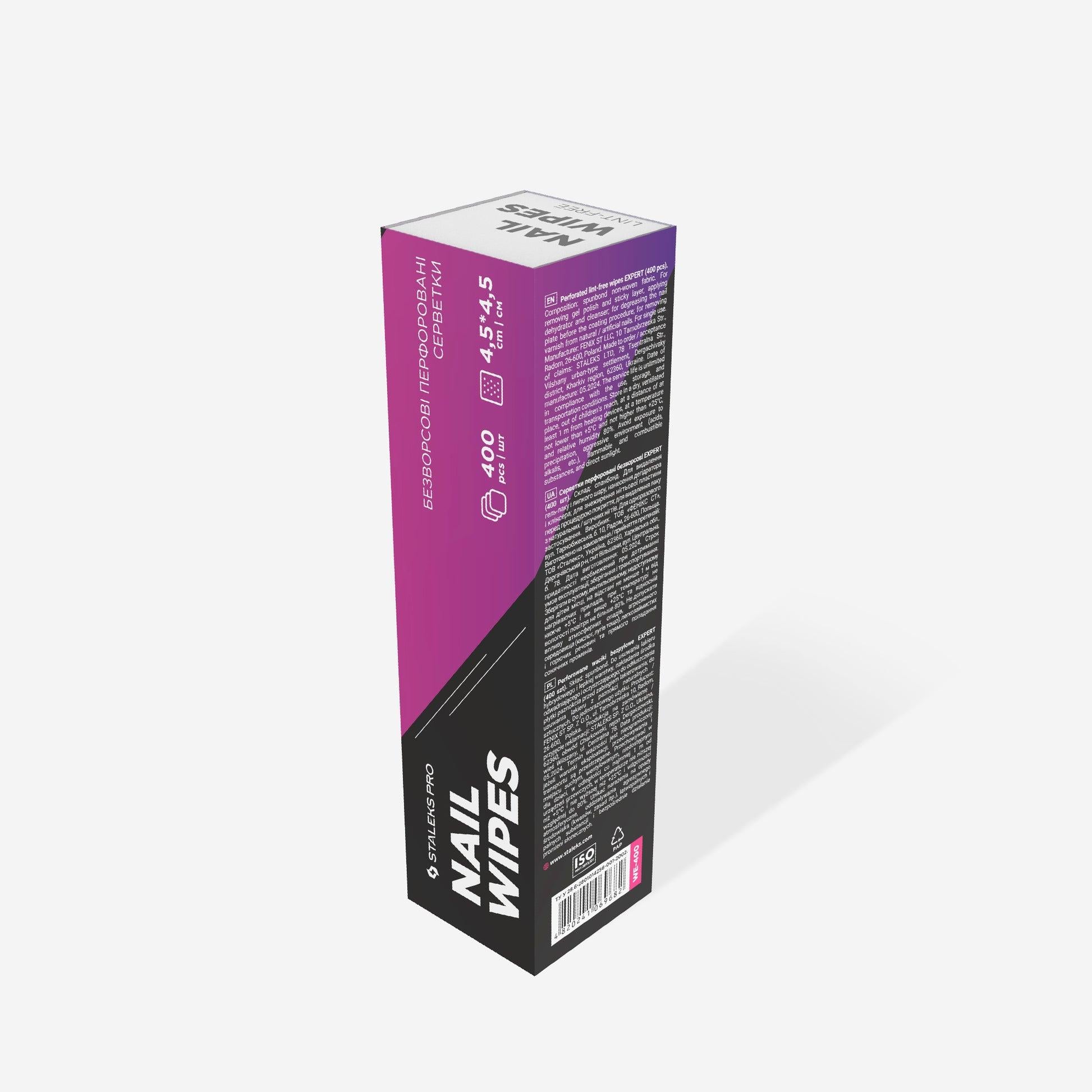 STALEKS PRO EXPERT WIPES SIN PELUSA PERFORADA 400 UNID.