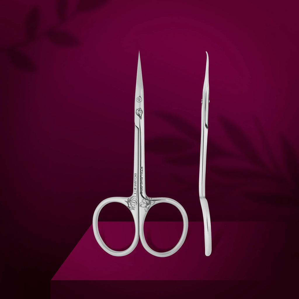 STALEKS PRO SX-21/1 EXCLUSIVE MAGNOLIA TIJERAS PROFESIONALES CUTÍCULAS CON GANCHO