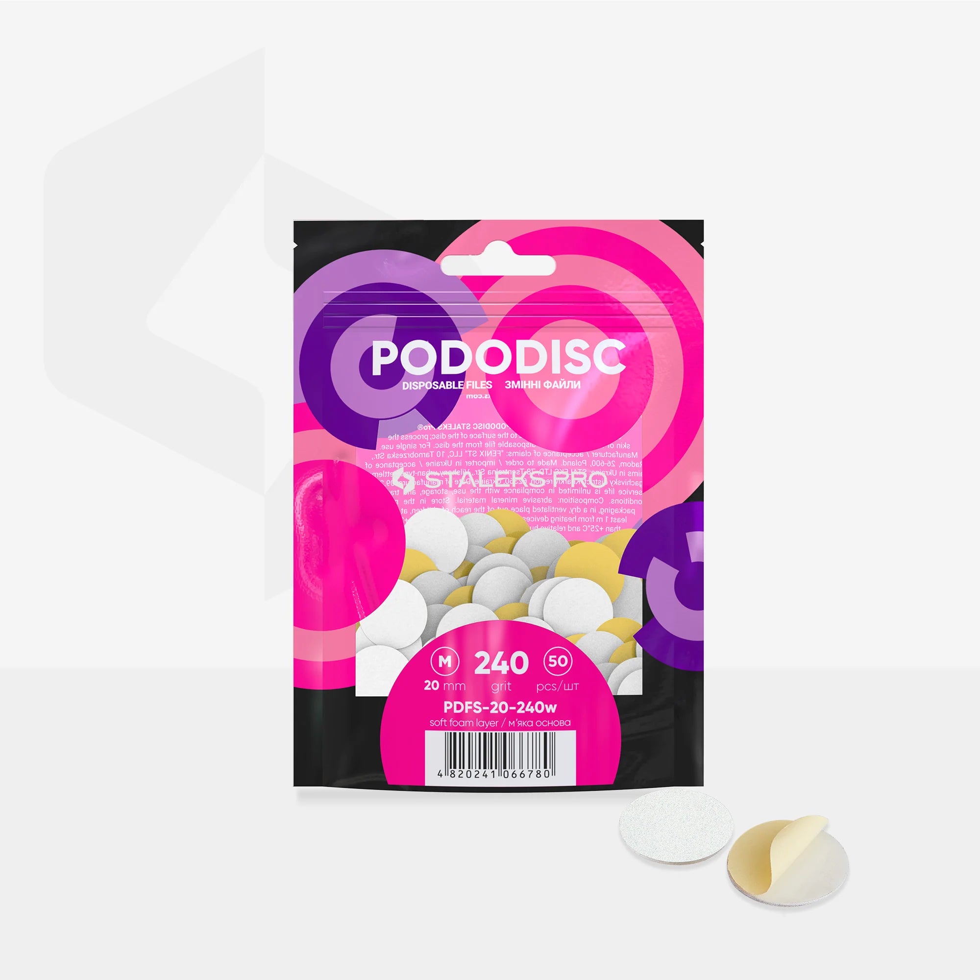 STALEKS PRO RECAMBIO PODODISC EXPERT M20 ESPONJA GRANO 240 (50 UNID.)