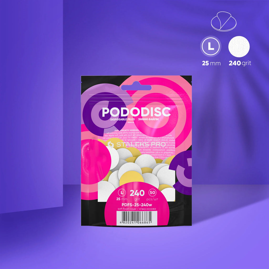 STALEKS PRO RECAMBIO PODODISC EXPERT L25 ESPONJA GRANO 240 (50 UNID.)