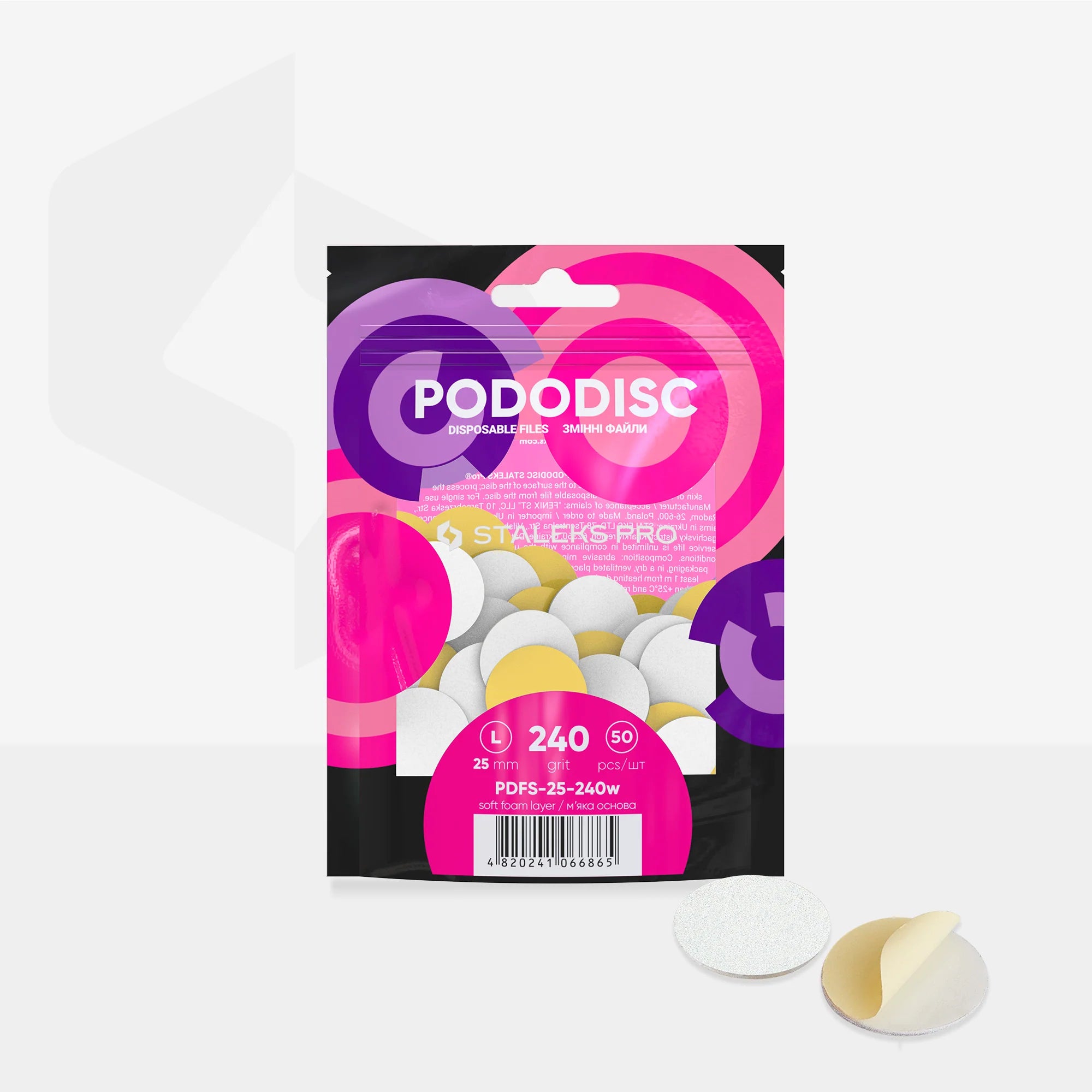 STALEKS PRO RECAMBIO PODODISC EXPERT L25 ESPONJA GRANO 240 (50 UNID.)