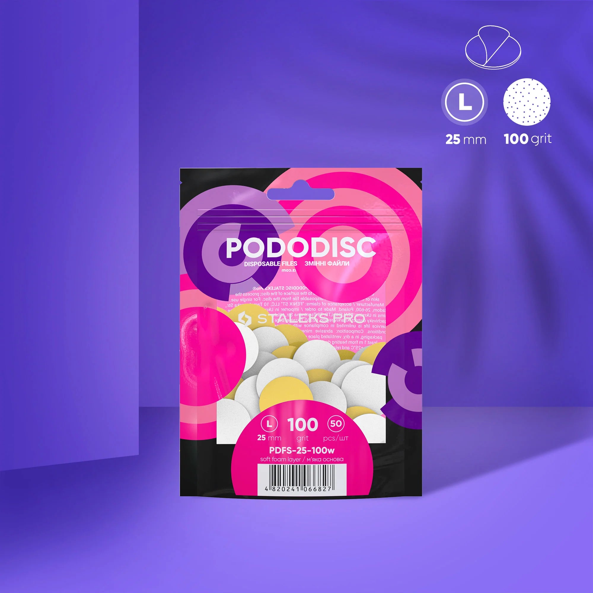STALEKS PRO RECAMBIO PODODISC EXPERT L25 ESPONJA GRANO 100 (50 UNID.)