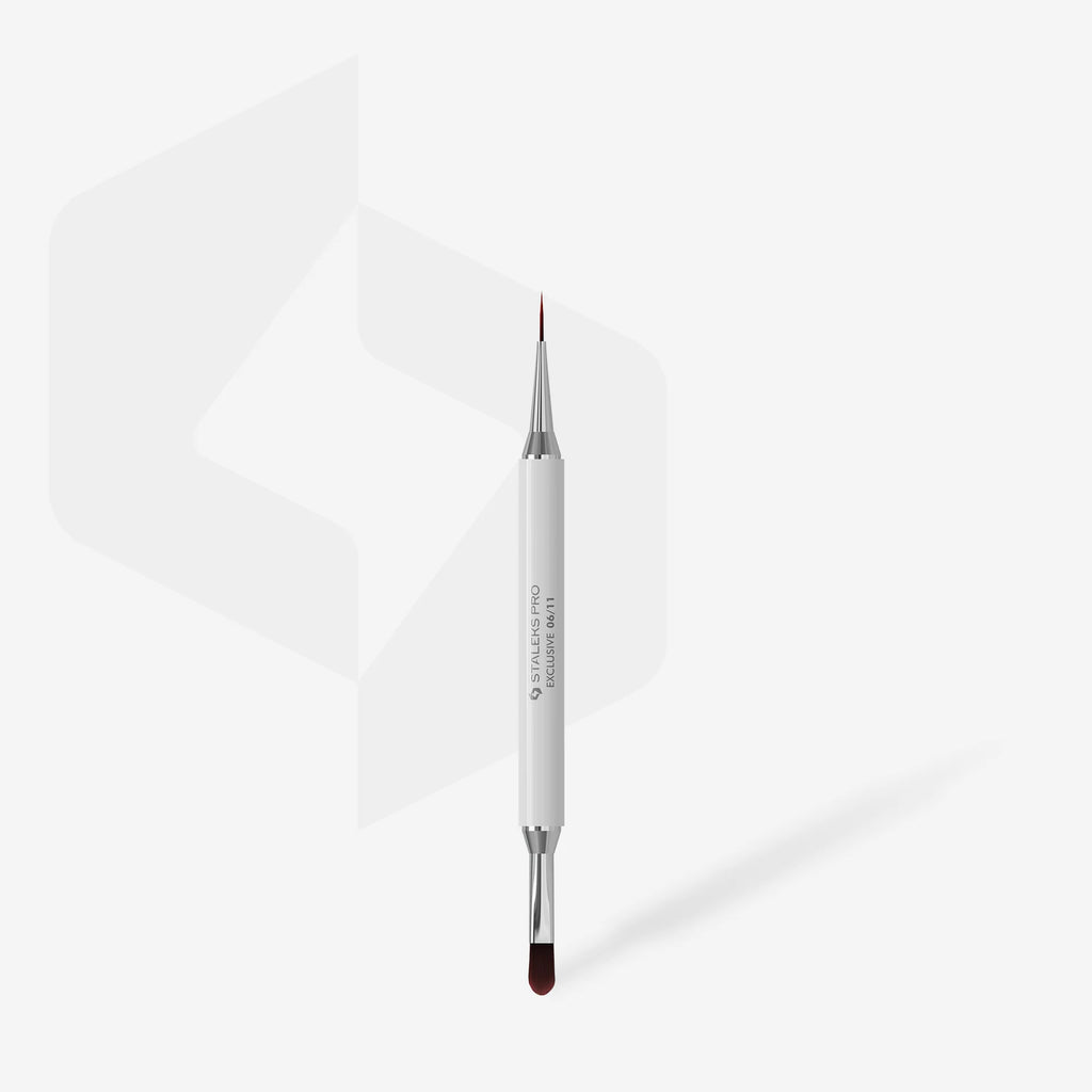 STALEKS PRO PINCEL EXCLUSIVE 06/11 DOBLE PUNTA BLANCO GEL 11MM / LINER 12MM
