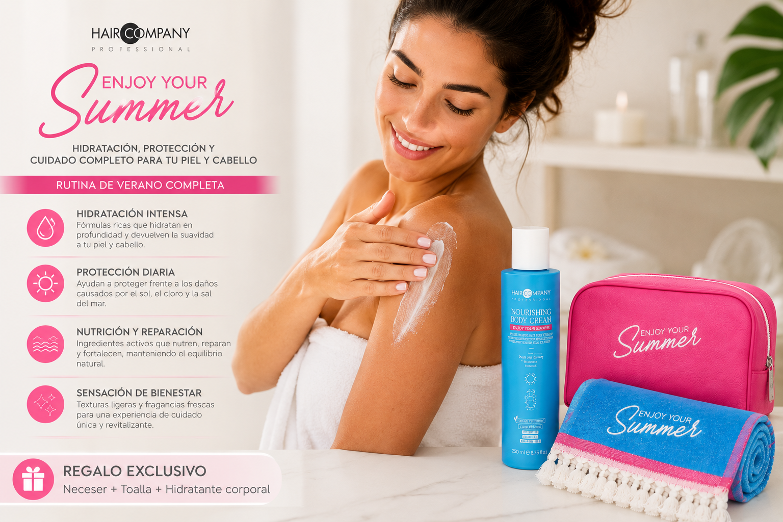 PACK SOLAR SUN LOVER ESSENTIALS HAIR COMPANY 6 ARTÍCULOS